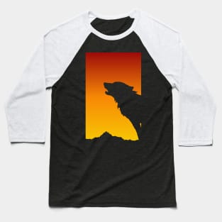 Retro Sunset Wolf Howl - Wolf Head - Wolf Lover - Howling Howl Baseball T-Shirt